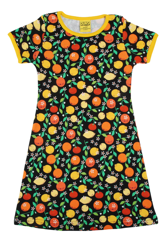 DUNS Sweden Short Sleeve Dress Citrus - Black