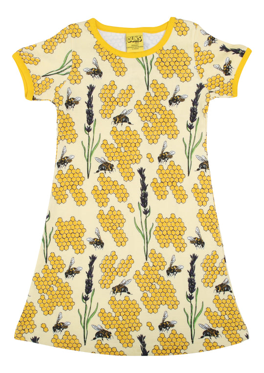 DUNS Sweden Short Sleeve Dress Bee - Yellow
