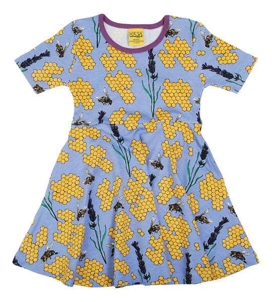 DUNS Sweden Short Sleeve Skater Dress Bee - Grape