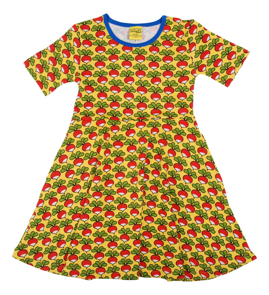 DUNS Sweden Short Sleeve Skater Dress Radish - Lemon Chrome
