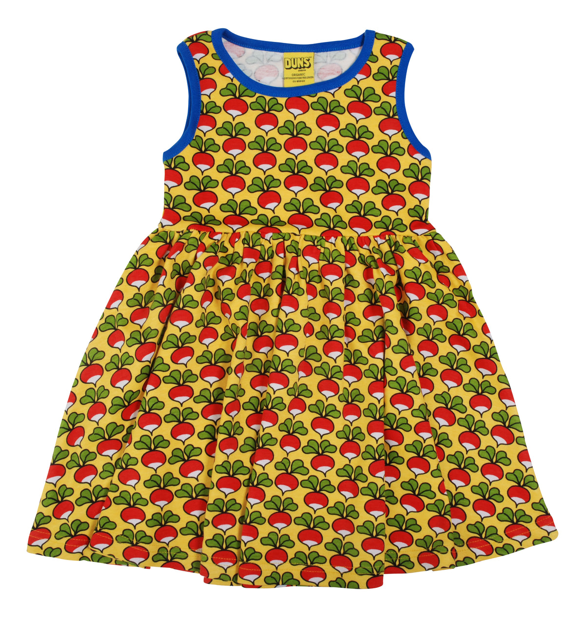 DUNS Sweden Dress With Gathered Skirt Sleeveless - Radish Lemon Chrome