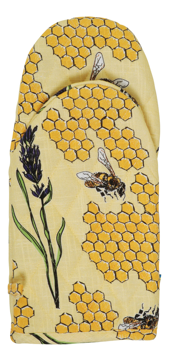 DUNS Sweden Cotton Linen Kitchen Oven Mitten - Bee