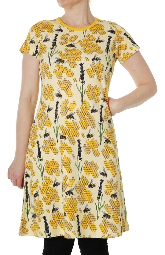 DUNS Sweden Adult Womens Short Sleeve Dress Bee - Yellow