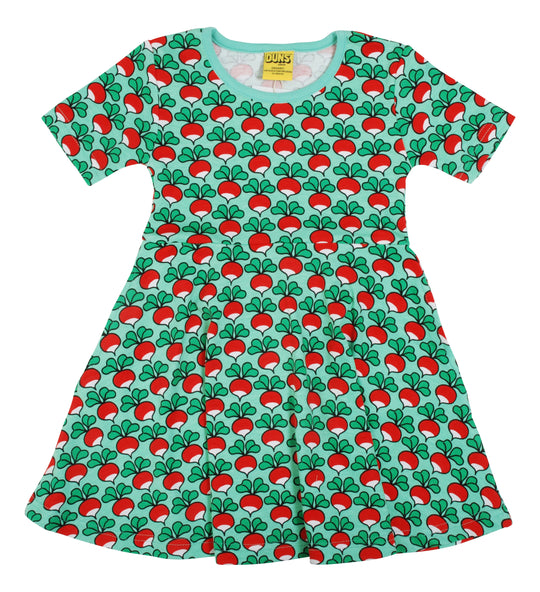 DUNS Sweden Short Sleeve Skater Dress Radish - Electric Green