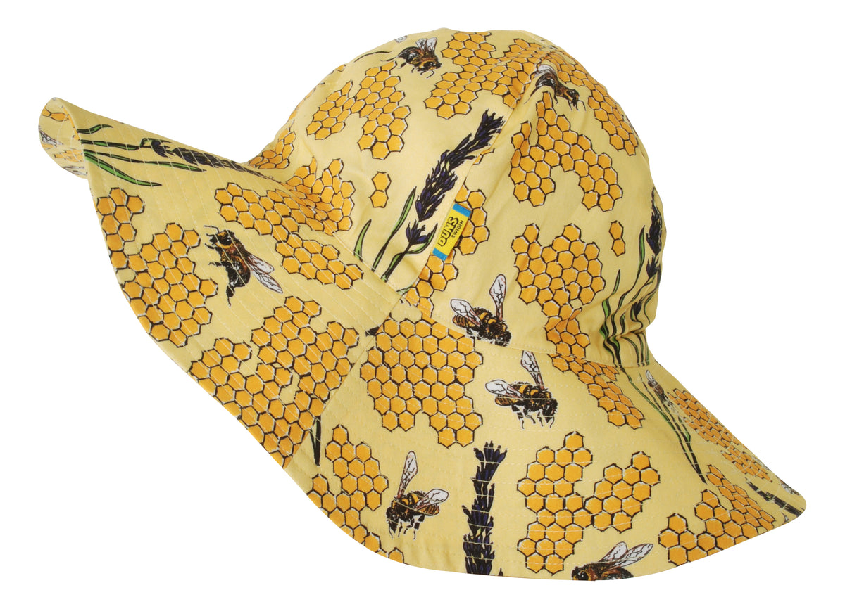 DUNS Sweden Bee Yellow sun hat in gentle organic cotton at The Thrifty Stork