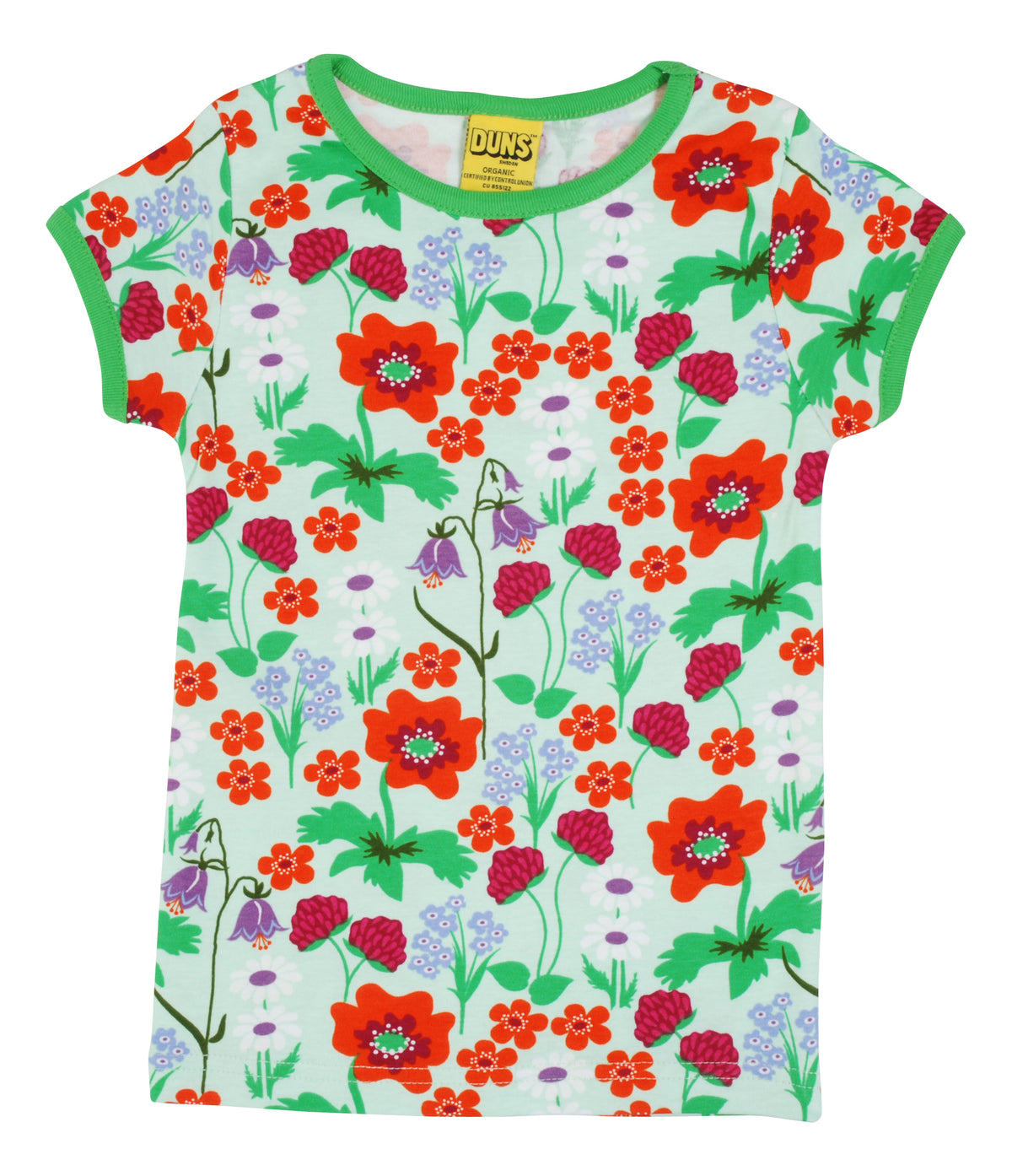 DUNS Sweden Top Short Sleeve - Summer Flowers Bay Green