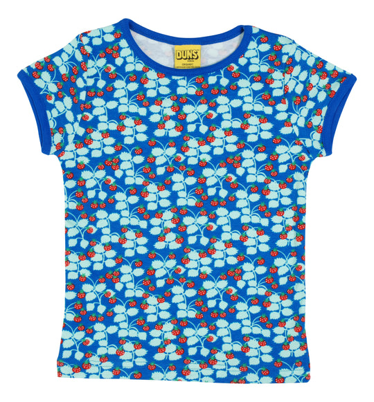 DUNS Sweden Short Sleeve Top Wild Strawberries - Blue