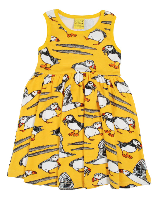 DUNS Sweden Sleeveless Dress with Gather Skirt Puffin - Lemon Chrome