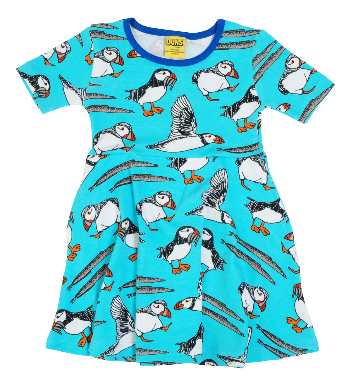 DUNS Sweden Skater Dress Short Sleeve - Puffin Blue Atoll