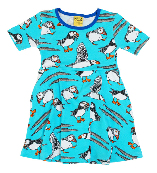 DUNS Sweden Short Sleeve Skater Dress Puffin - Blue Atoll