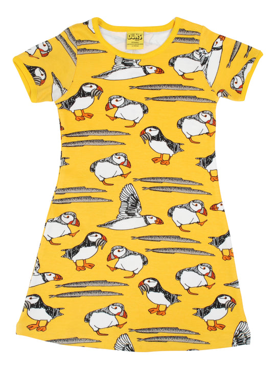 DUNS Sweden Short Sleeve Dress Puffin - Lemon Chrome