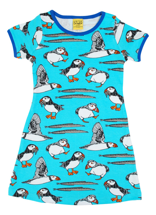 DUNS Sweden Short Sleeve Dress Puffin - Blue Atoll
