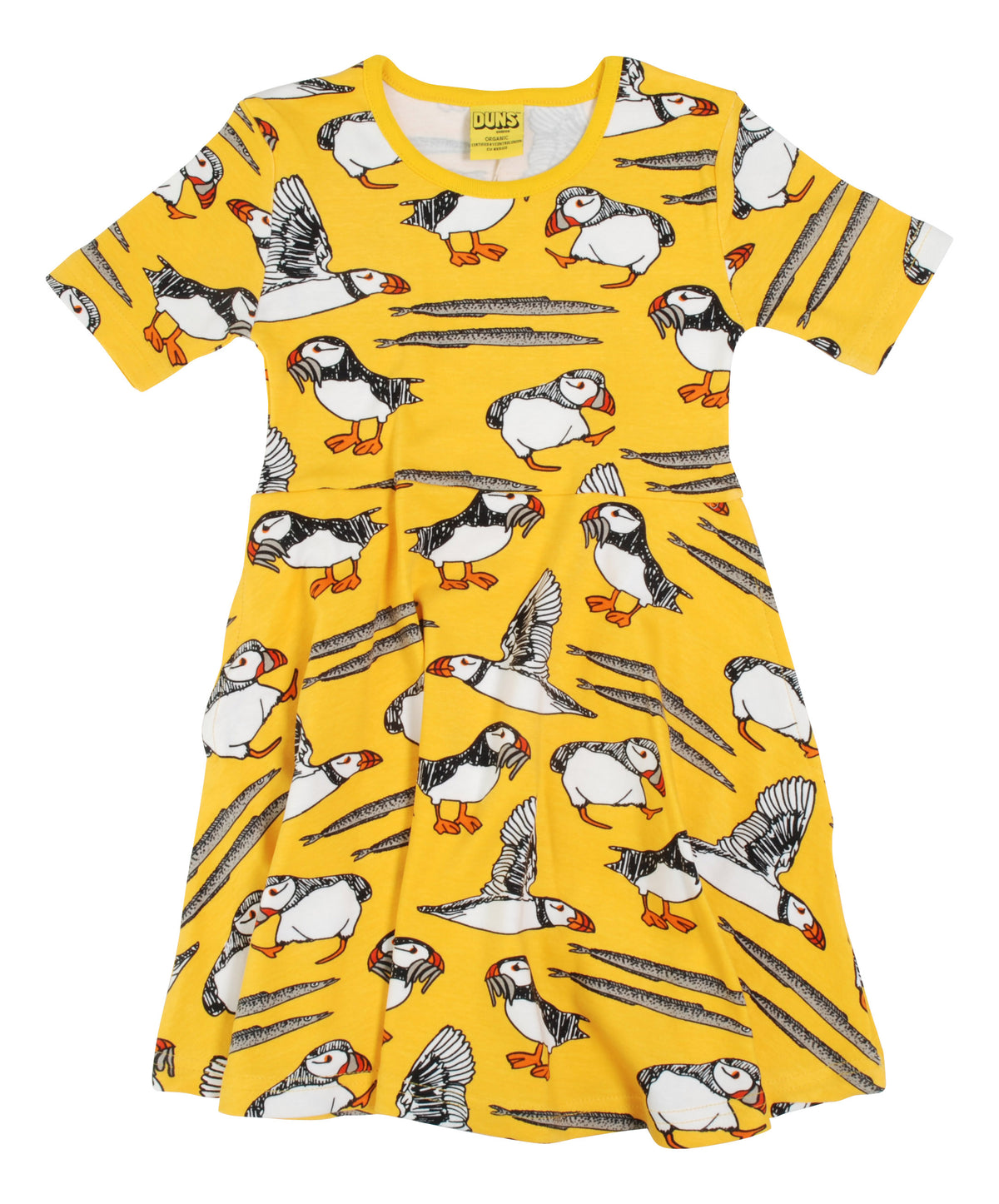 DUNS Sweden Skater Dress Short Sleeve - Puffin Lemon Chrome