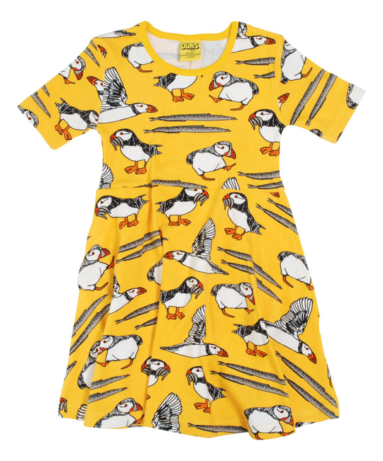 DUNS Sweden Short Sleeve Skater Dress Puffin - Lemon Chrome