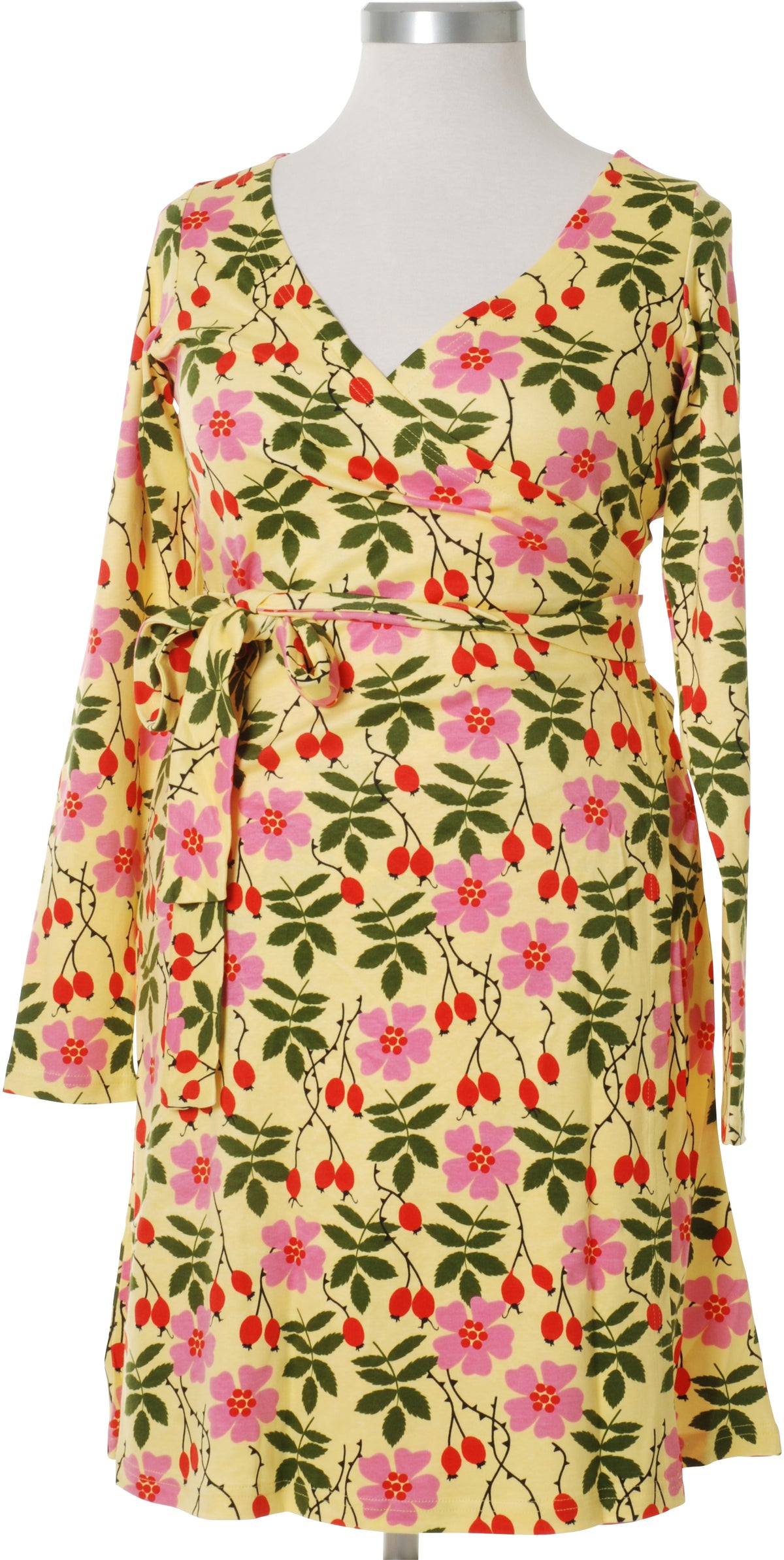DUNS Sweden Adult Wrap Dress Long Sleeve - Rosehip Yellow