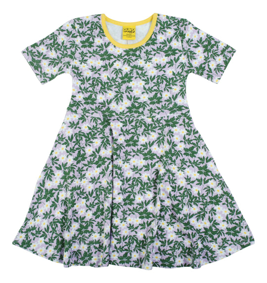 DUNS Sweden Short Sleeve Skater Dress Wood Anemone - Viola