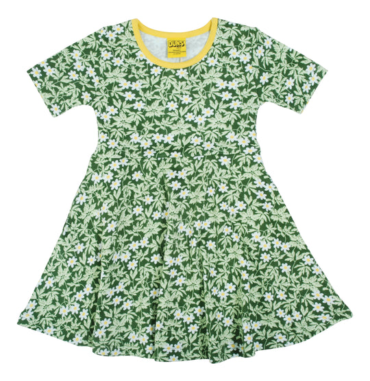 DUNS Sweden Short Sleeve Skater Dress Wood Anemone - Green
