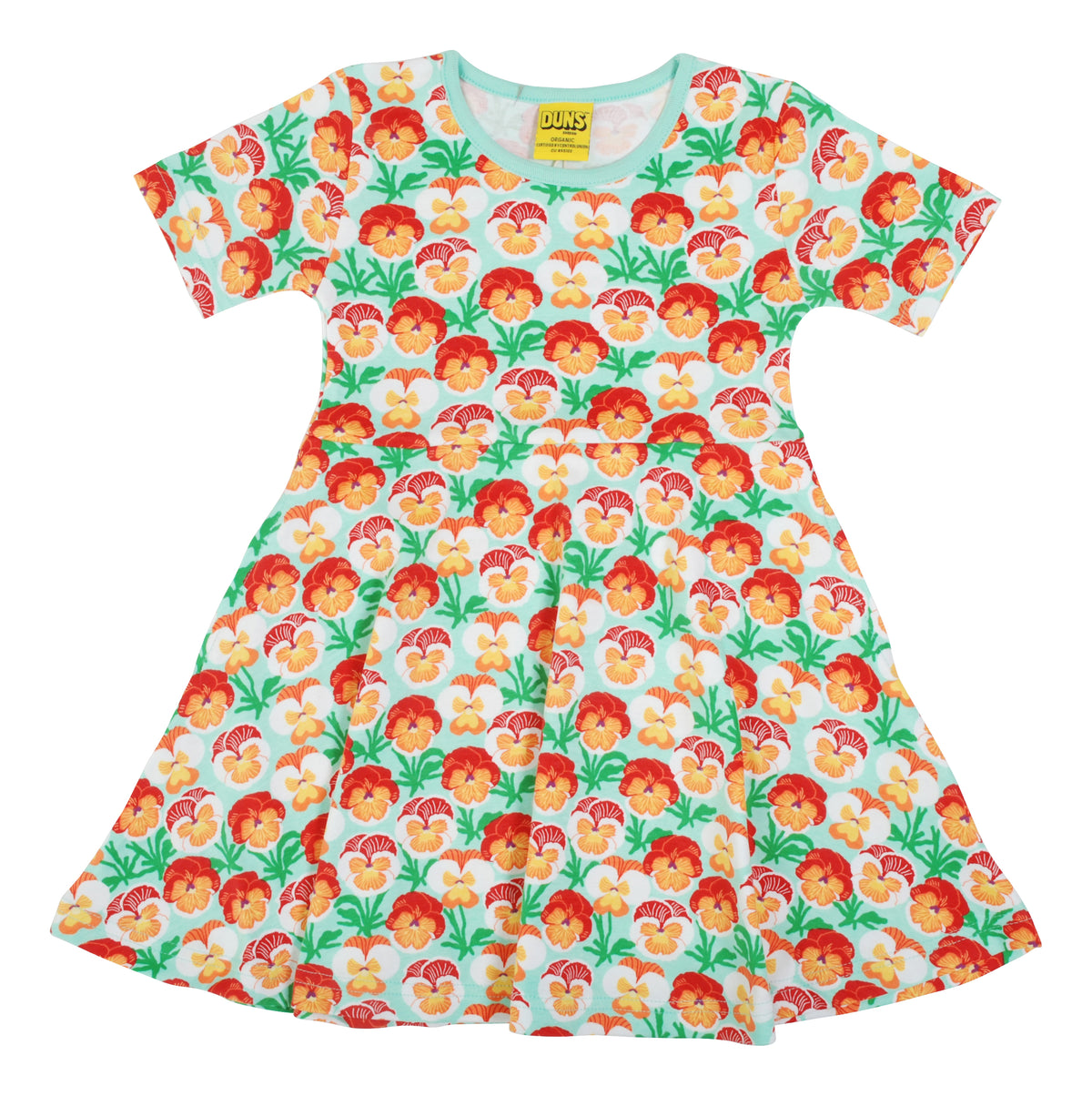 DUNS Sweden Skater Dress Short Sleeve - Pansy Beach Glass