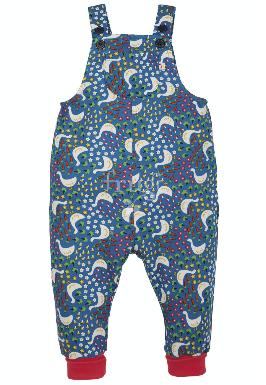 Frugi Parsnip Dungarees - Blue Springtime Geese