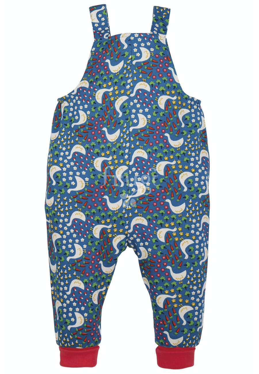 Frugi Parsnip Dungarees - Blue Springtime Geese