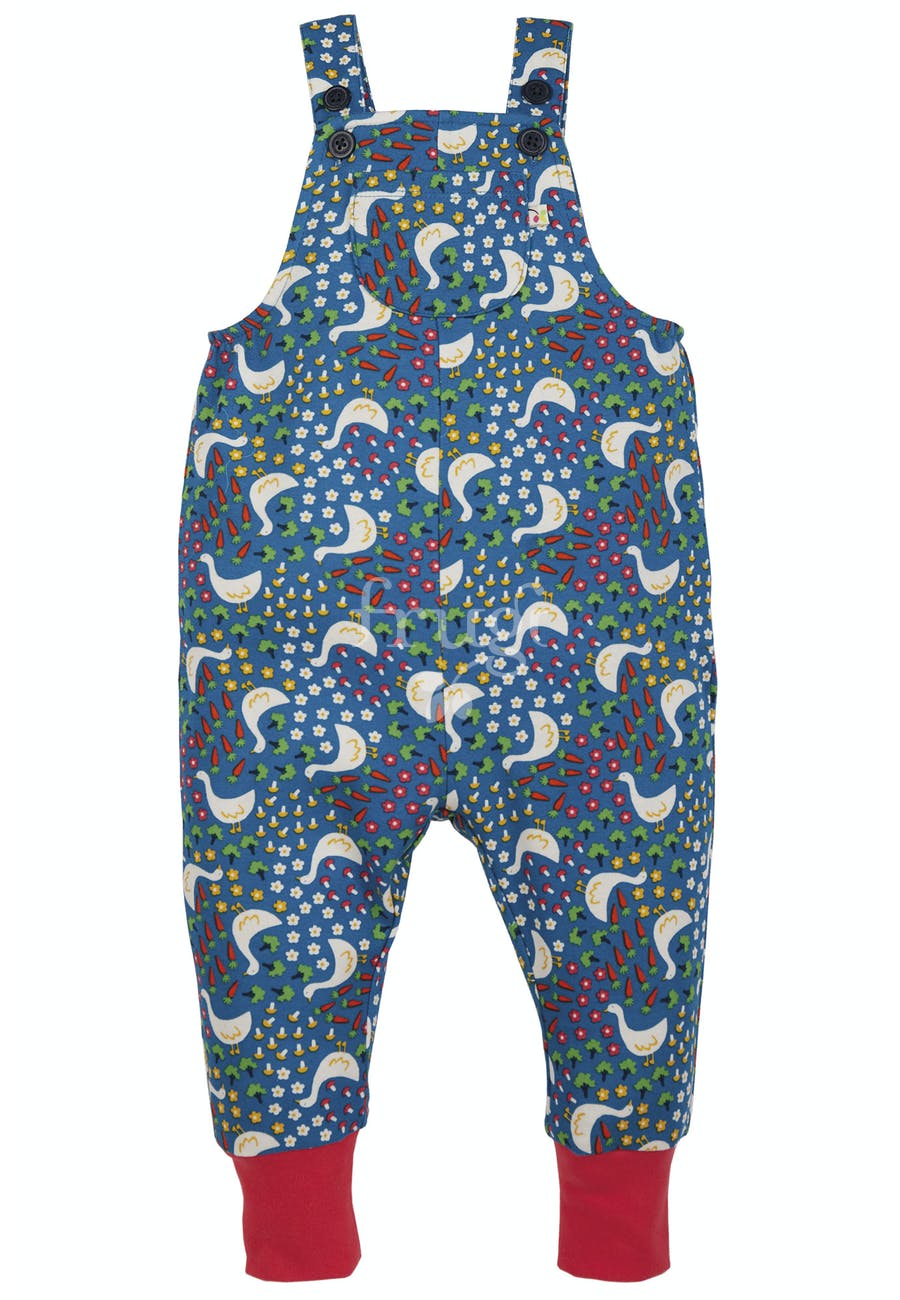 Frugi Parsnip Dungarees - Blue Springtime Geese