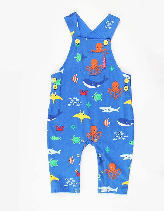 Toby Tiger Organic Dungarees - Sealife