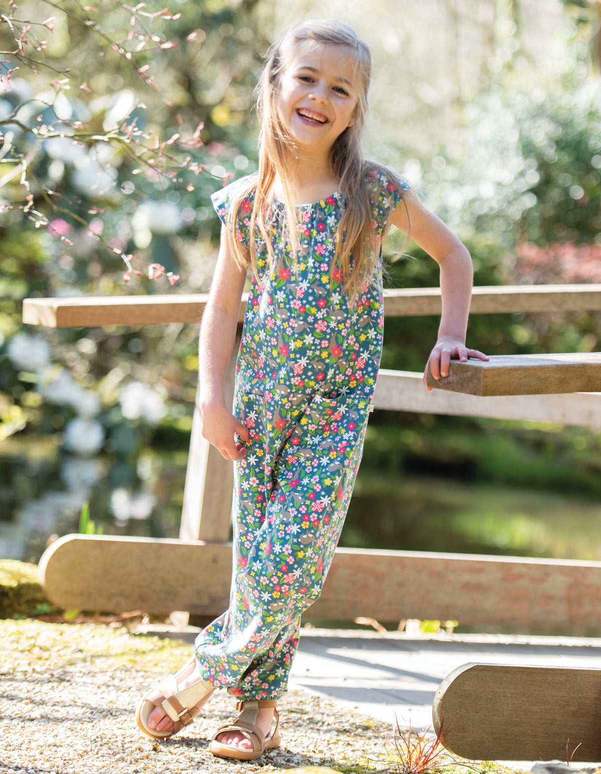 Frugi Maya Dungaree Rabbit Fields