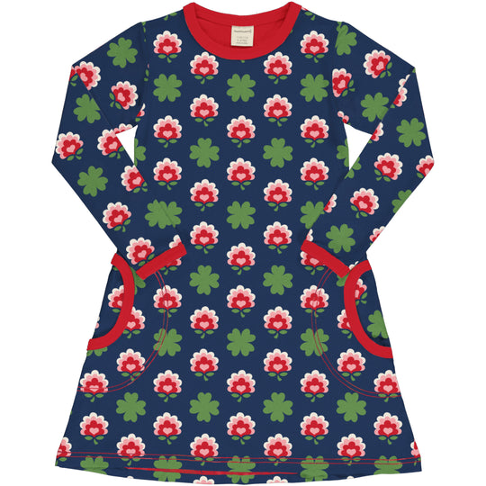 Maxomorra A-Line Dress Long Sleeve - Clover