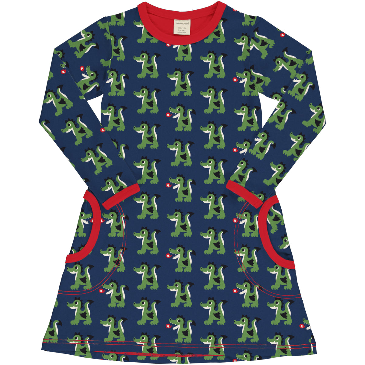 Maxomorra A-Line Dress Long Sleeve - Dragon