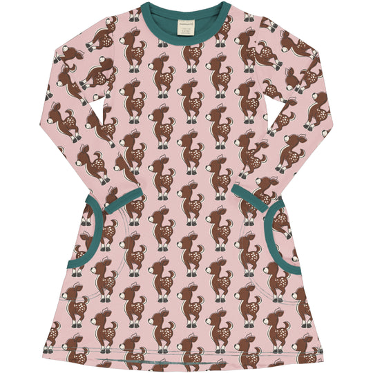 Maxomorra A-Line Dress Long Sleeve - Fawn