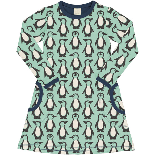 Maxomorra A-Line Dress Long Sleeve - Penguin Family