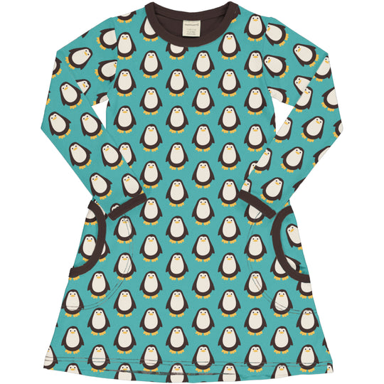 Maxomorra A-Line Dress Long Sleeve - Penguin
