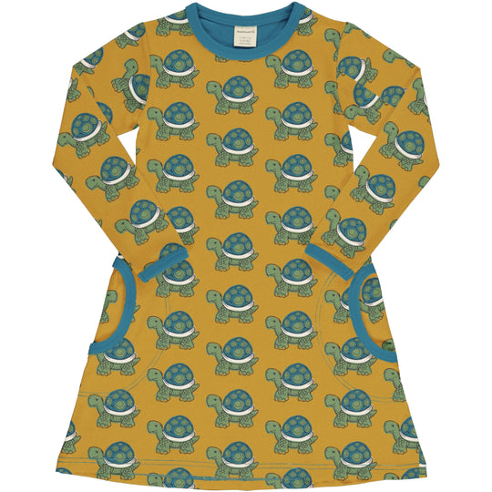 Maxomorra A-Line Dress Long Sleeve - Tortoise