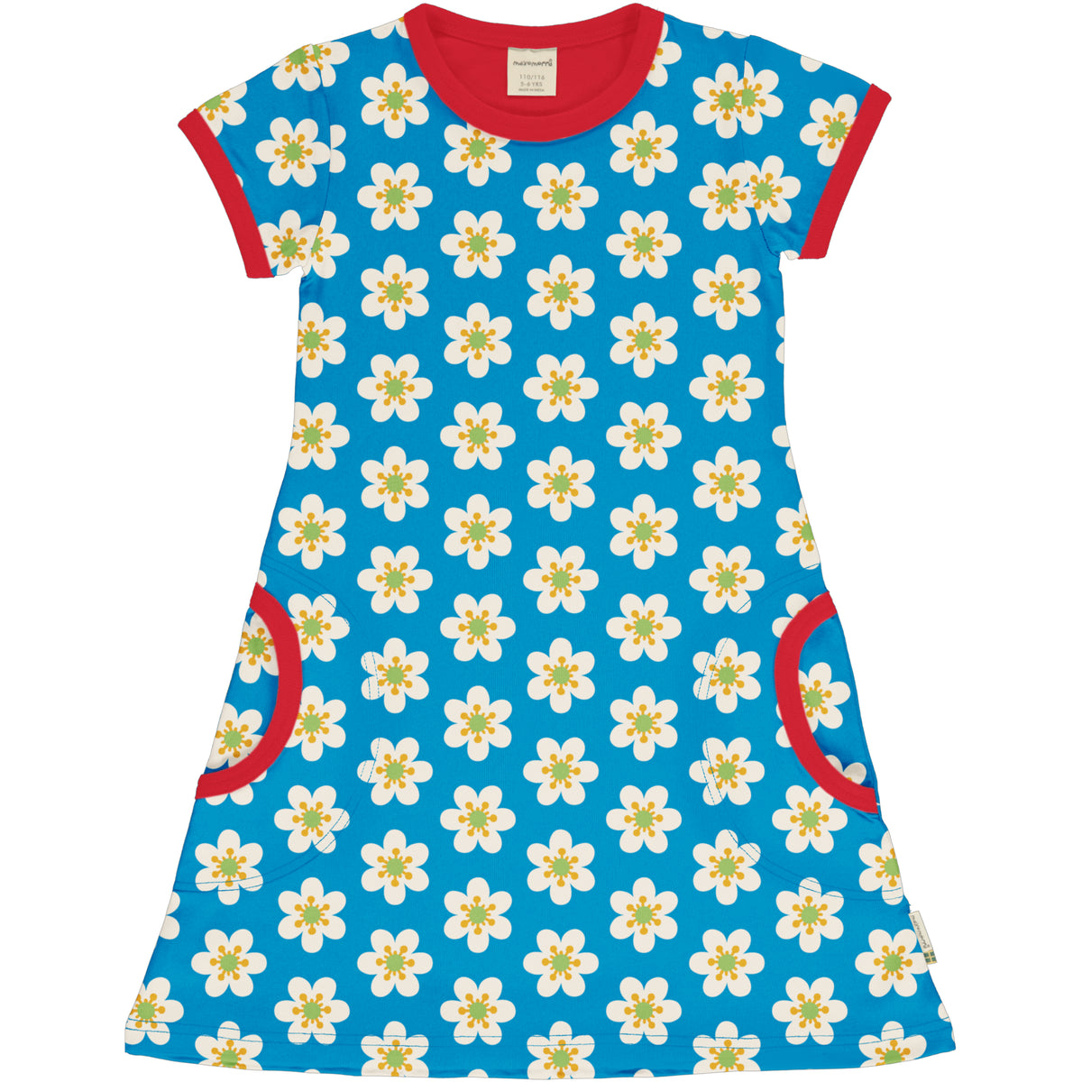 Maxomorra A-Line Dress Short Sleeve - Anemone