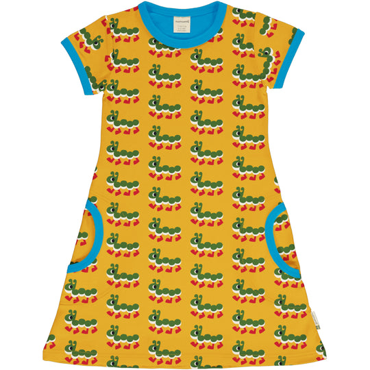 Maxomorra A-Line Dress Short Sleeve - Caterpillar