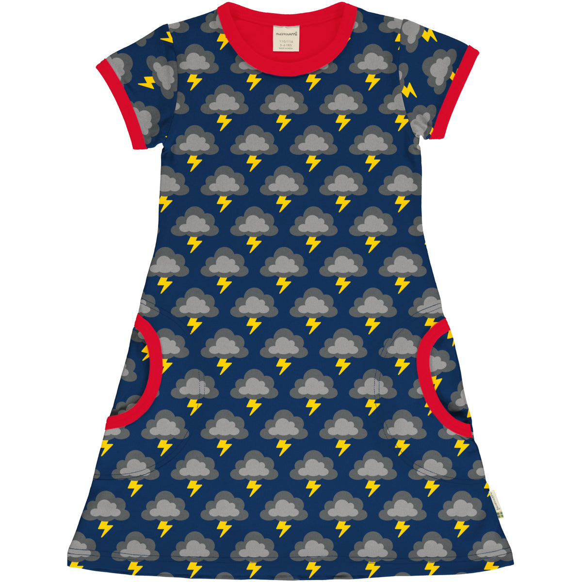 Maxomorra A-Line Dress Short Sleeve - Classic Lightning