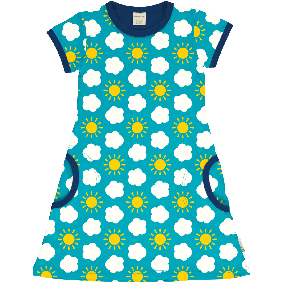 Maxomorra A-Line Dress Short Sleeve - Classic Sky