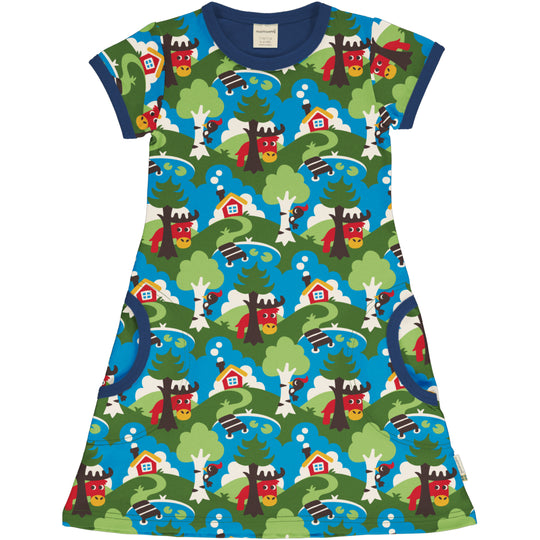Maxomorra A-Line Dress Short Sleeve - Countryside