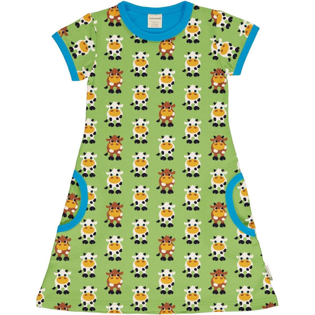 Maxomorra A-Line Dress Short Sleeve - Cow