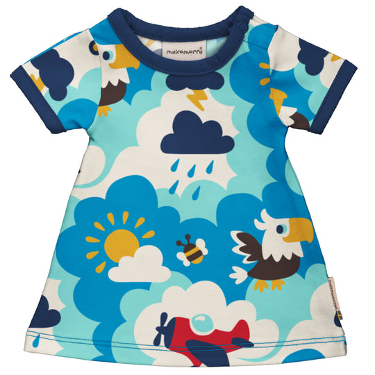 Maxomorra Dress Short Sleeve Doll Sky