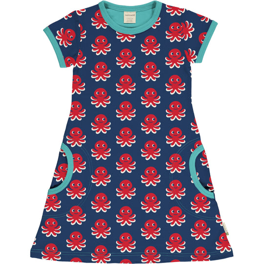 Maxomorra A-Line Dress Short Sleeve - Octopus