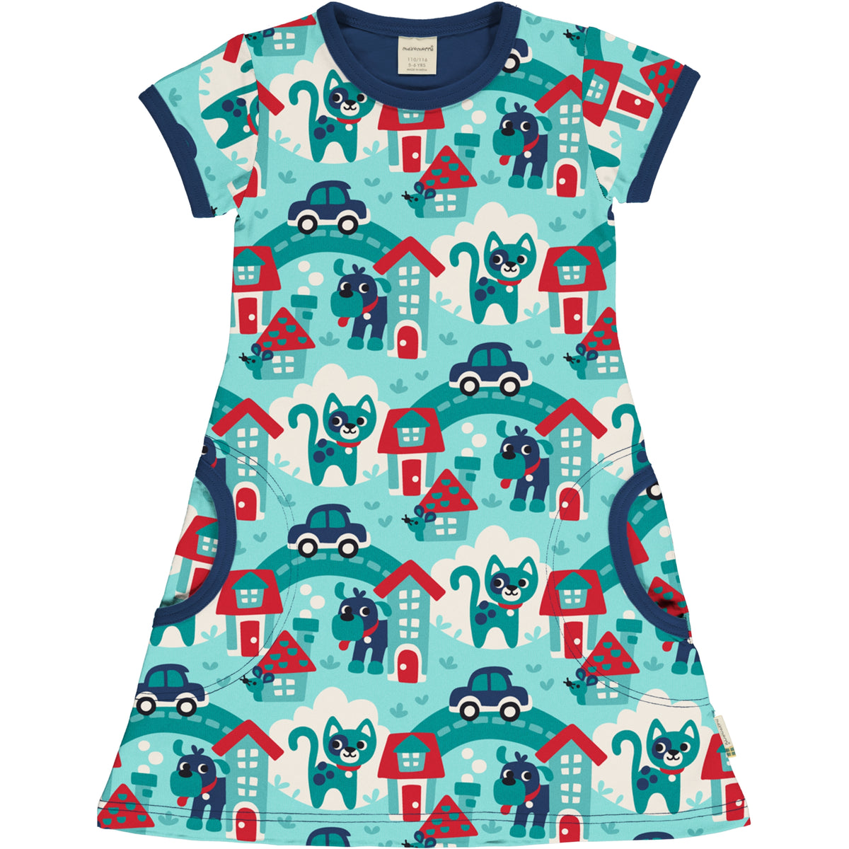 Maxomorra A-Line Dress Short Sleeve - Town