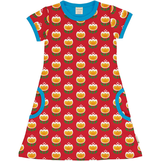 Maxomorra A-Line Dress Short Sleeve - Tulip