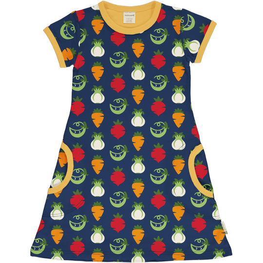Maxomorra A-Line Dress Short Sleeve - Vegetables