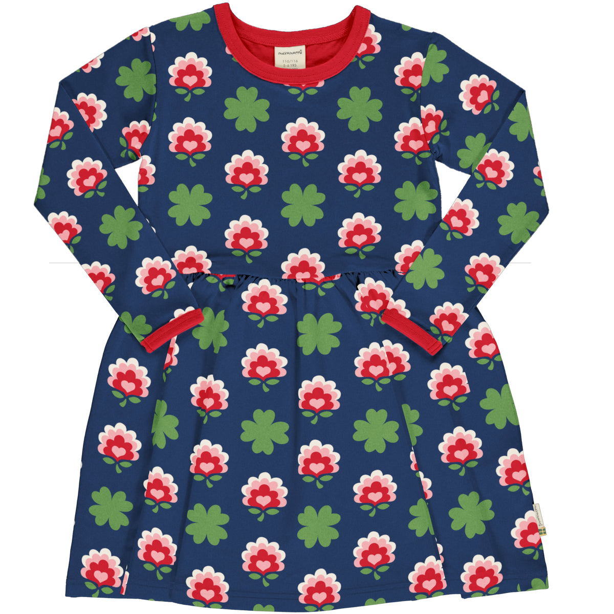 Maxomorra Dress Spin Long Sleeve - Clover