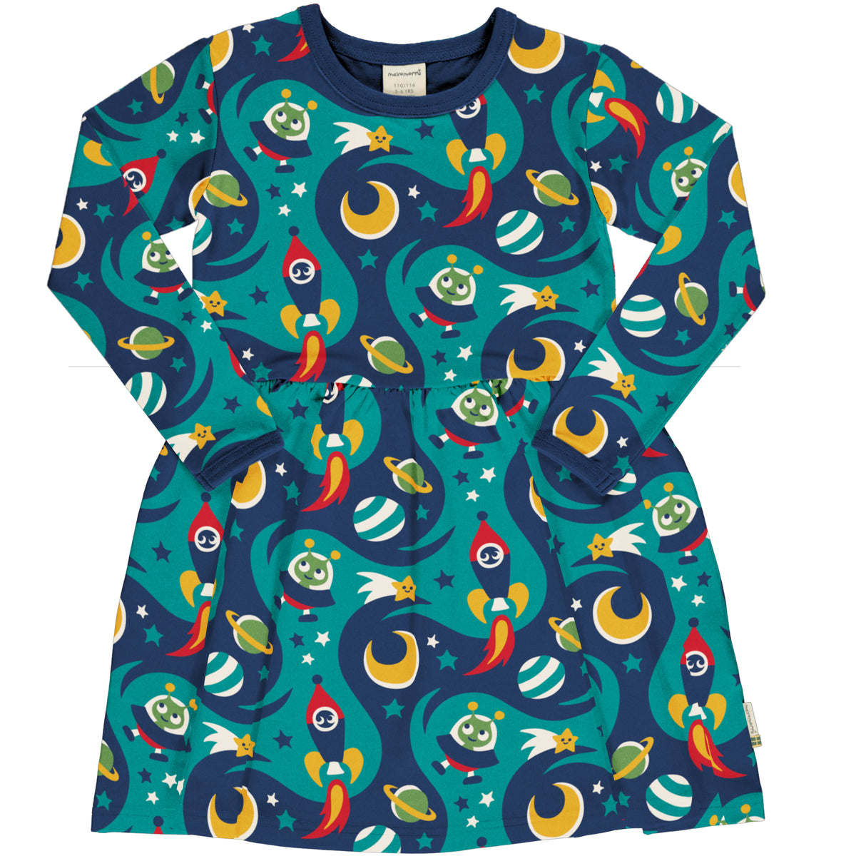 Maxomorra Dress Spin Long Sleeve - Space