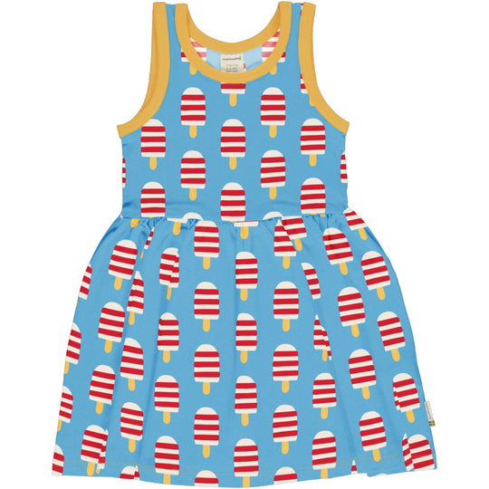 Maxomorra Dress Spin Sleeveless - Ice Cream