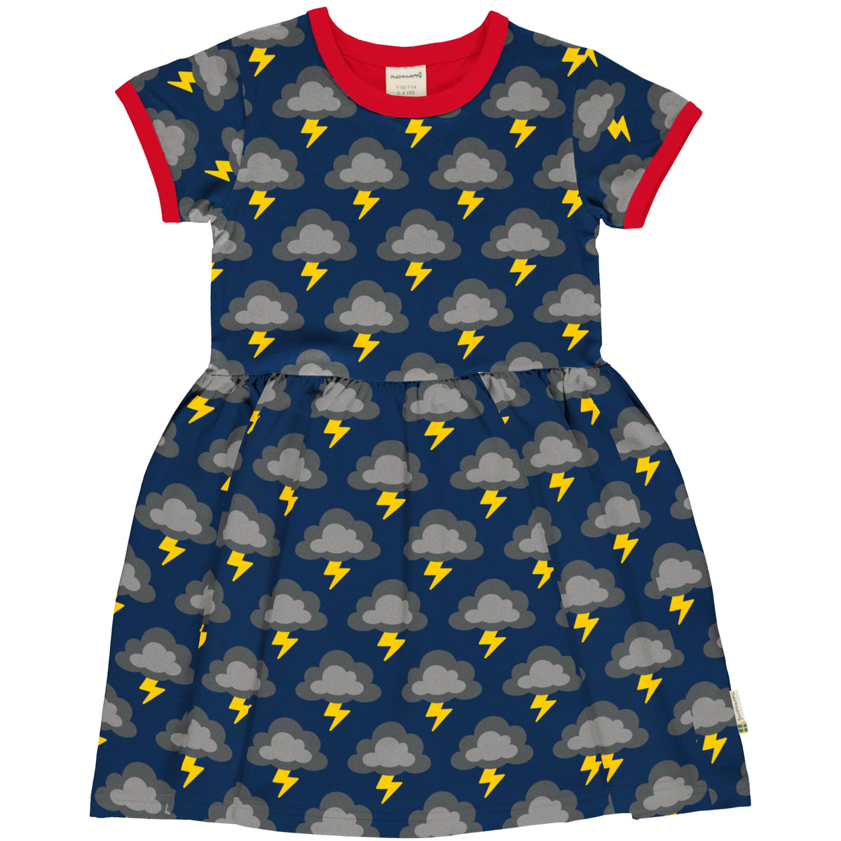 Maxomorra Dress Spin Short Sleeve - Classic Lightning