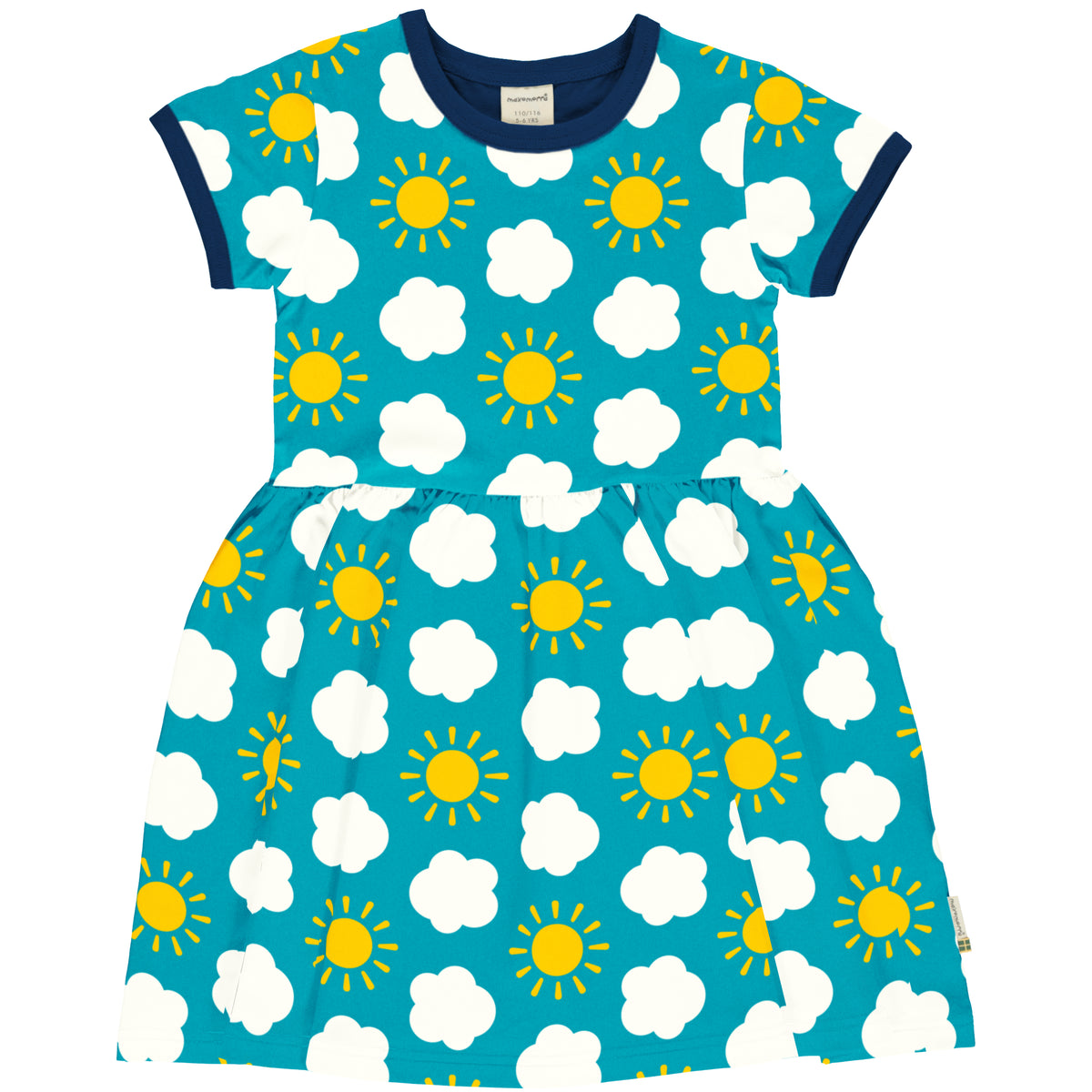 Maxomorra Dress Spin Short Sleeve - Classic Sky