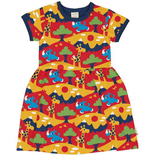 Maxomorra Dress Spin Short Sleeve - Savanna